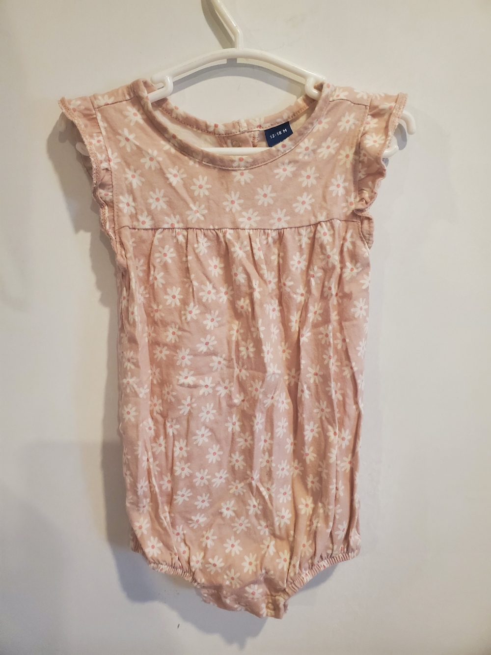 Old Navy Pink Floral Baby Girls Romper